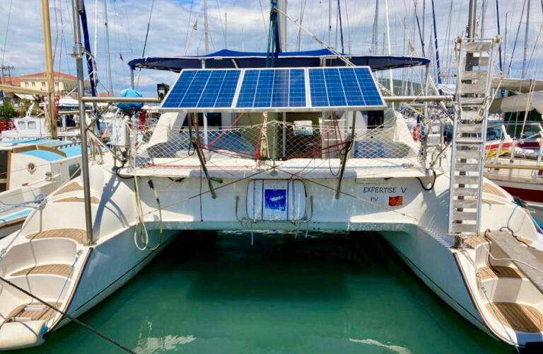 Island Breeze catamaran from the back